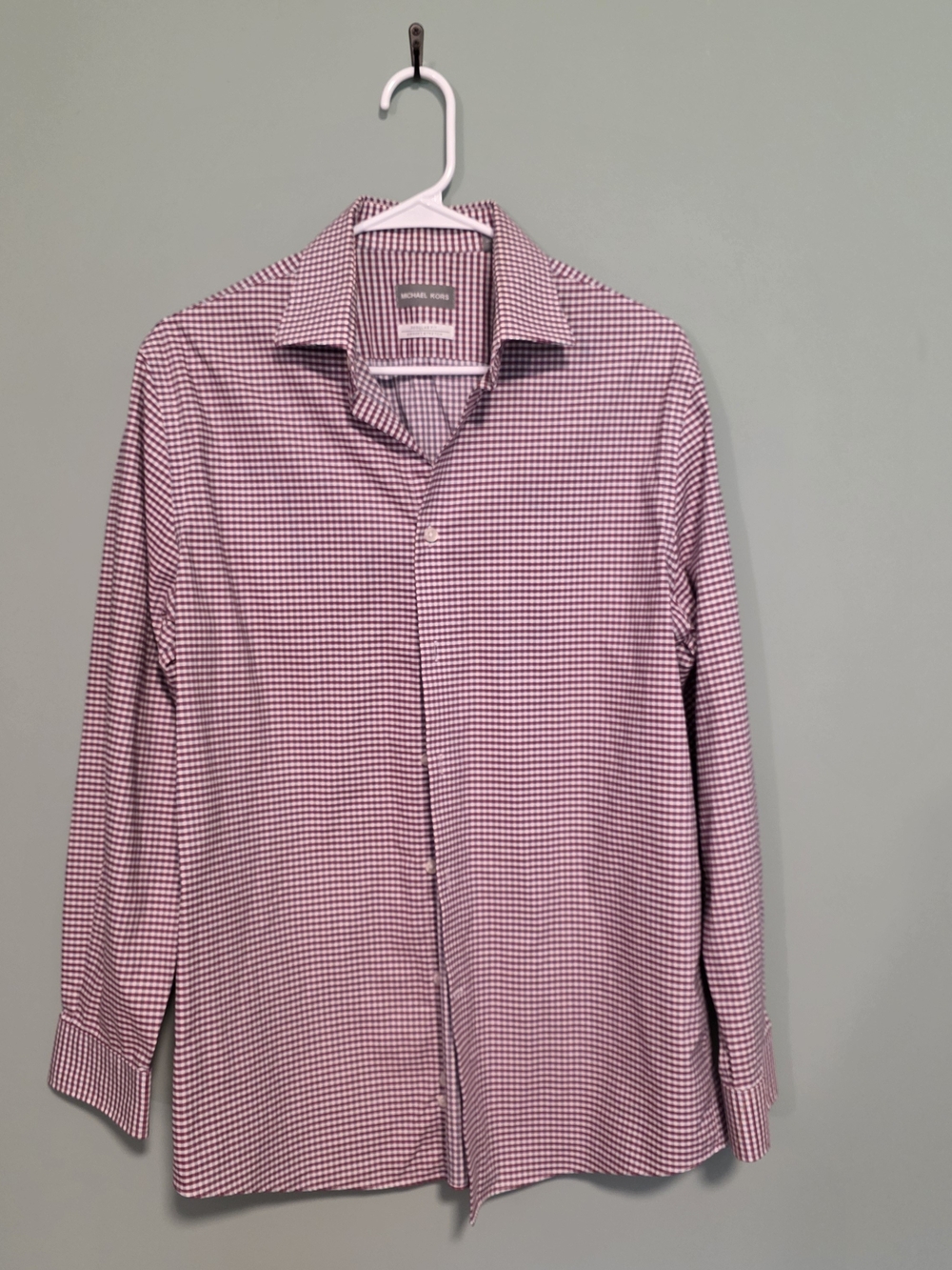 Michael Kors Pink Gingham Dress Shirt